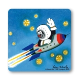 Der Kleine Maulwurf - Rakete Weltraum - Untersetzer - farbig