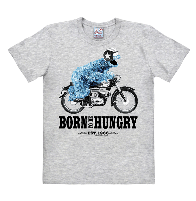 Sesame St. - Cookie Monster - Born To Be Hungry - T-Shirt Easyfit - grey melange