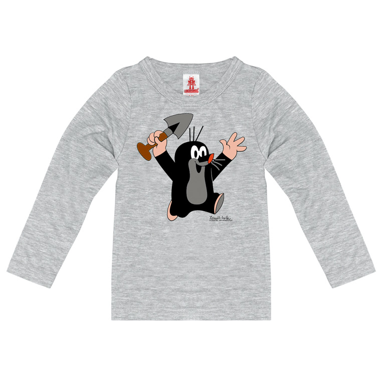 Der kleine Maulwurf - Juhu - Longsleeve Children - grey melange