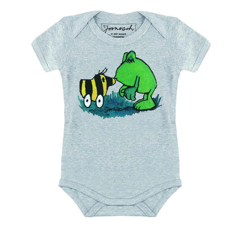 Janosch - Tigerente+Frosch - Babybody - grey melange