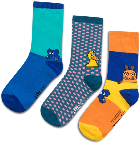 Maus - Kleine Freunde - 3er Set - Socks koaa - farbig