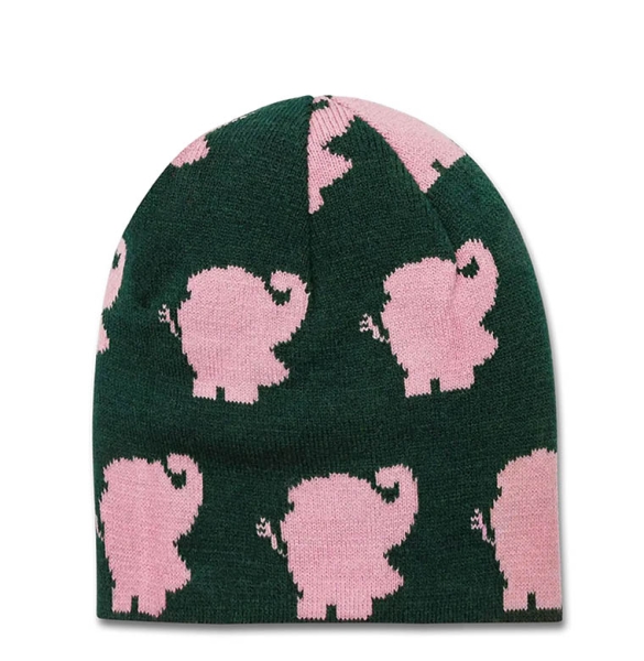 Maus - Elefant - Silhouette - Reversible Beanie koaa - farbig