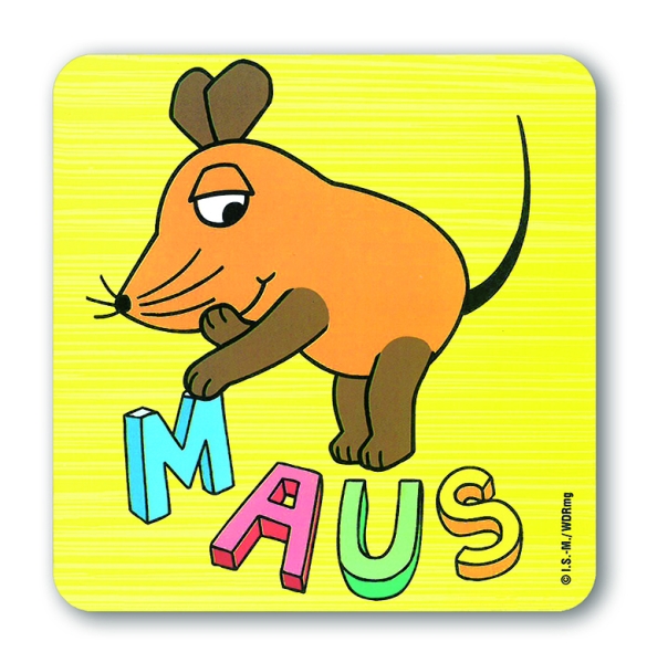 Maus - Schrift - Coasters - coloured