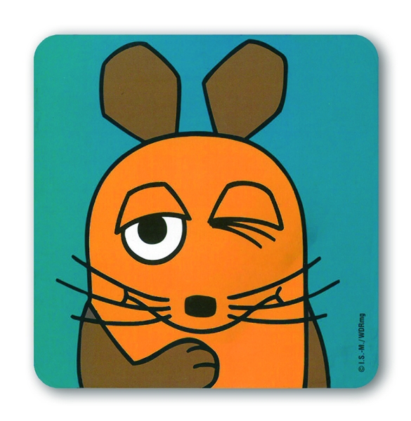 Maus - Zwinkert - Untersetzer - farbig
