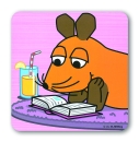 Maus - Liest - Coasters - coloured