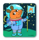 Maus - Astronaut - Untersetzer - farbig