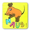 Maus - Schrift - Coasters - coloured